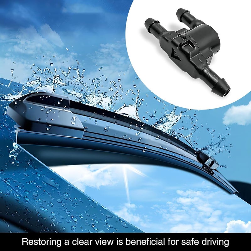 Flygun 2 PCS Car Windshield Wiper Washer Check Valve, 3 Port Cleaning Nozzle Replacement 8532128020, Wiper Spray Pipe Cleaning Connector Accessory, Compatible with Toyota Lexus (Black) - Image 4